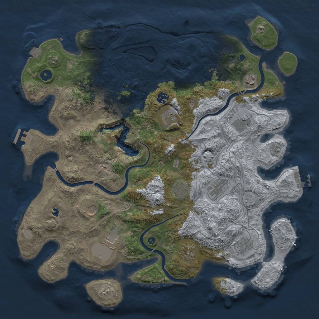 Rust Map: Procedural Map, Size: 4251, Seed: 30487648, 17 Monuments