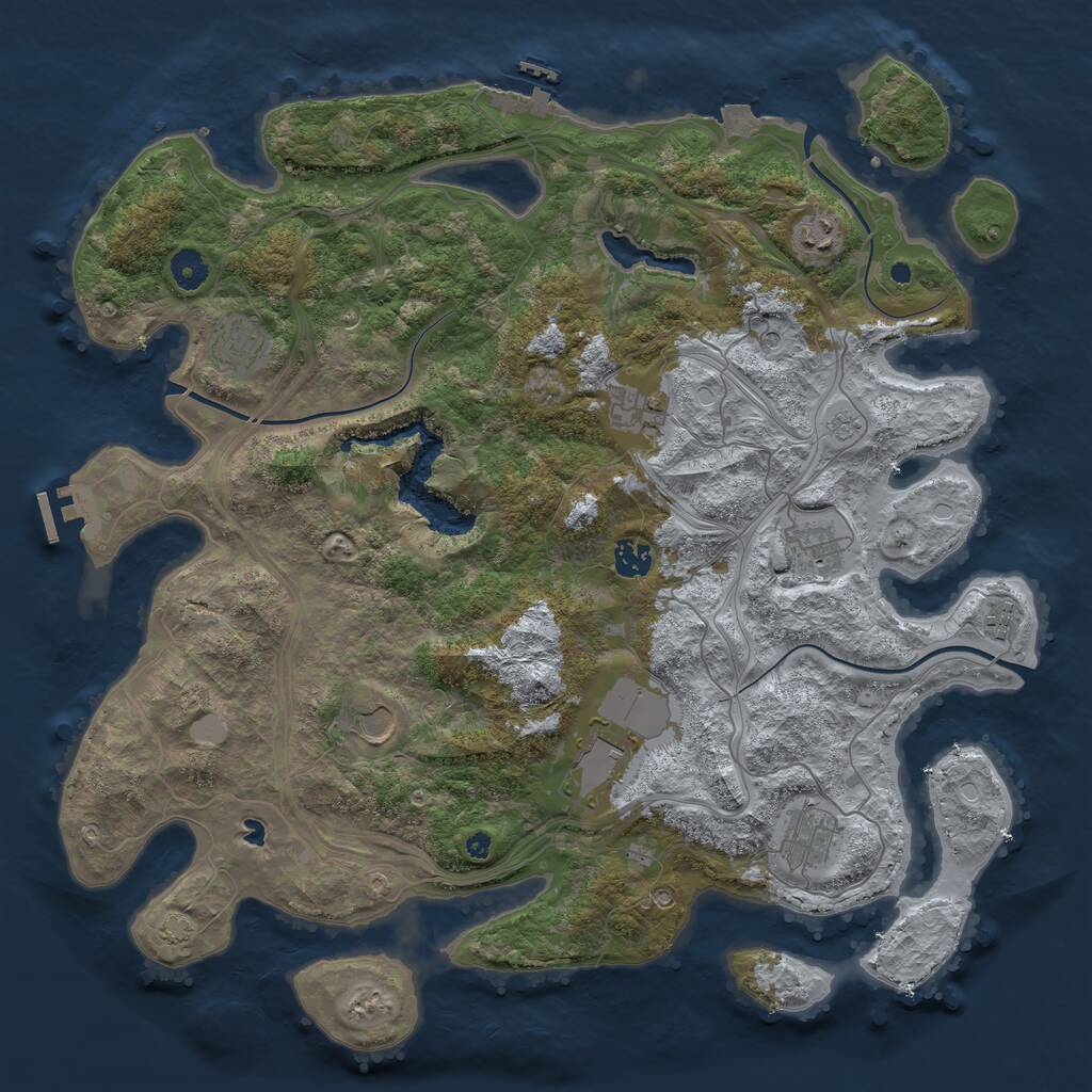 Rust Map: Procedural Map, Size: 4251, Seed: 30487648, 15 Monuments