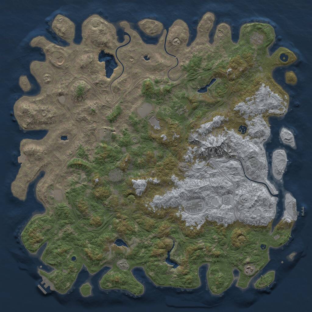 Rust Map: Procedural Map, Size: 5500, Seed: 67354234, 17 Monuments