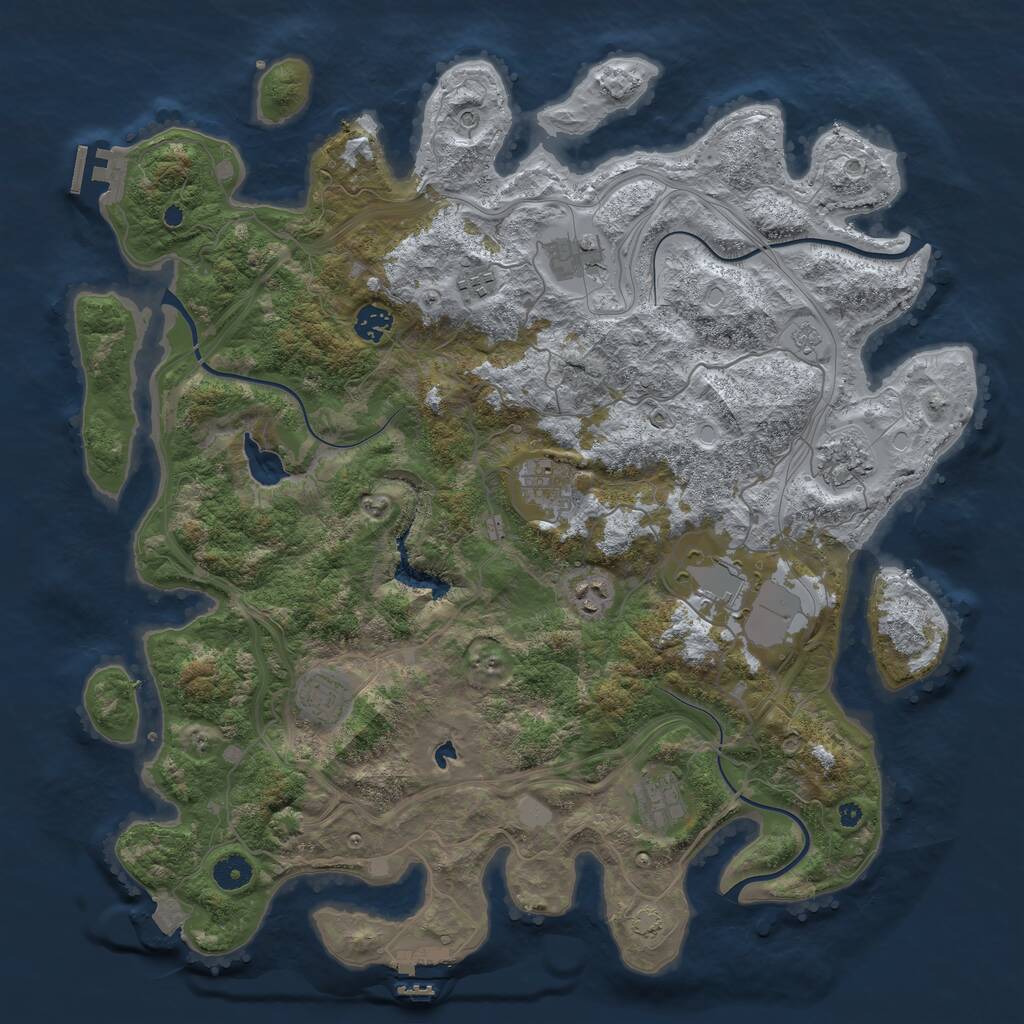 Rust Map: Procedural Map, Size: 4250, Seed: 167800205, 15 Monuments