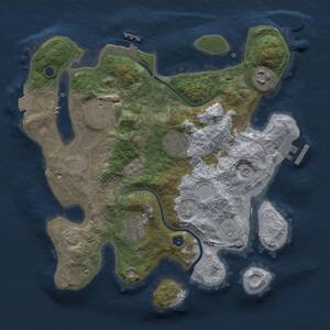 Thumbnail Rust Map: Procedural Map, Size: 3000, Seed: 1233231016, 11 Monuments