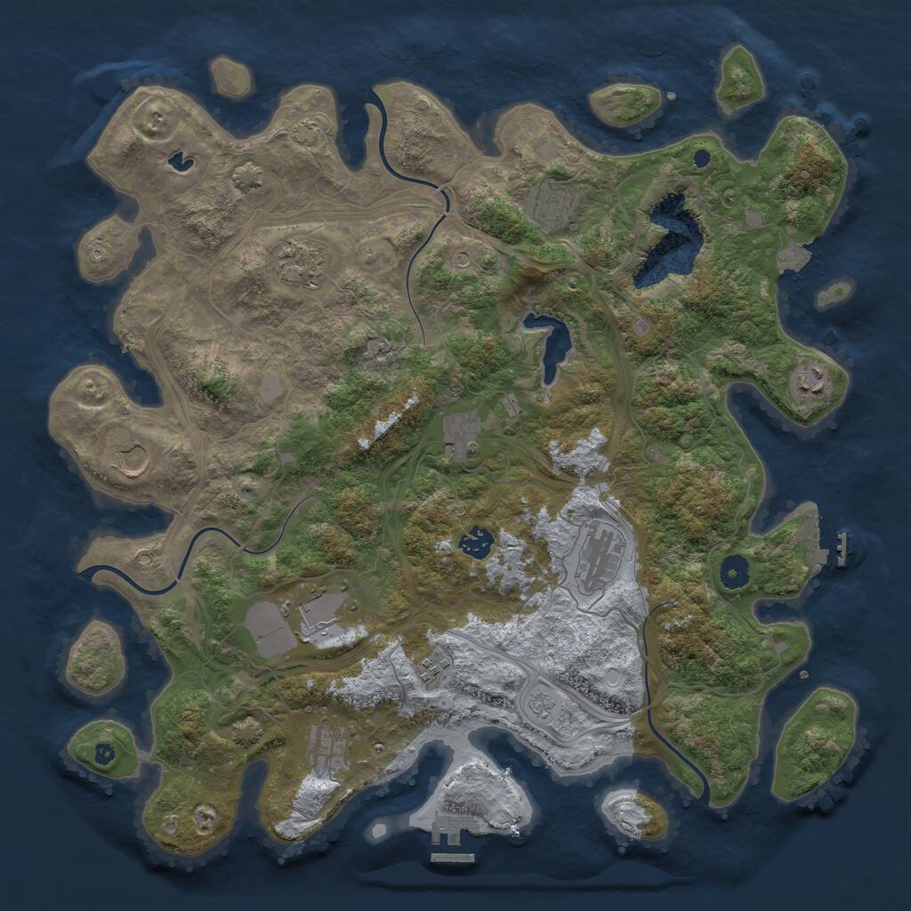 Rust Map: Procedural Map, Size: 4250, Seed: 1951414870, 16 Monuments