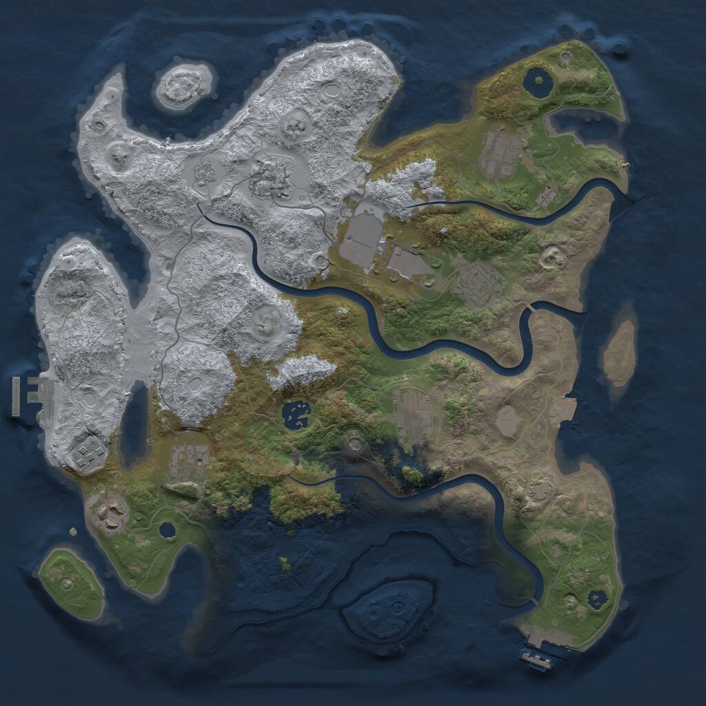 Rust Map: Procedural Map, Size: 3600, Seed: 1232449, 15 Monuments