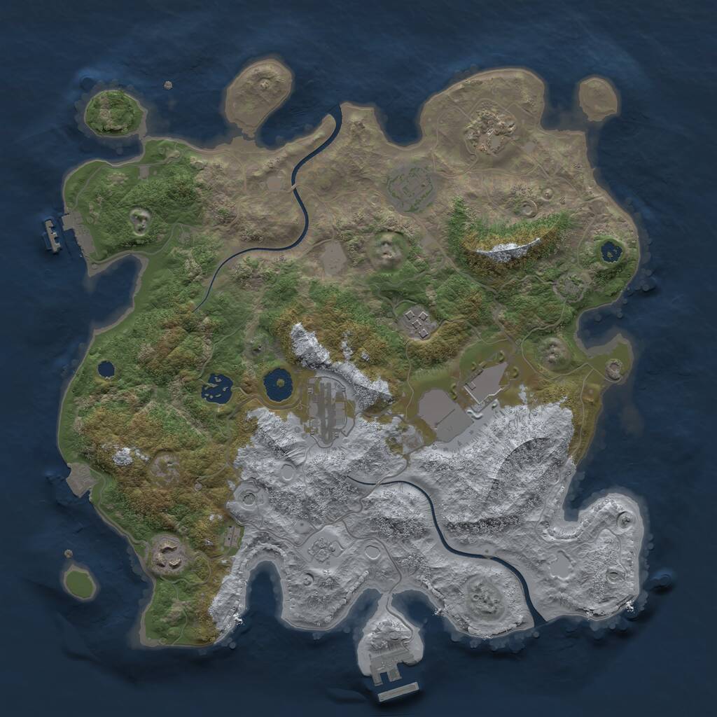 Rust Map: Procedural Map, Size: 3510, Seed: 50000, 13 Monuments