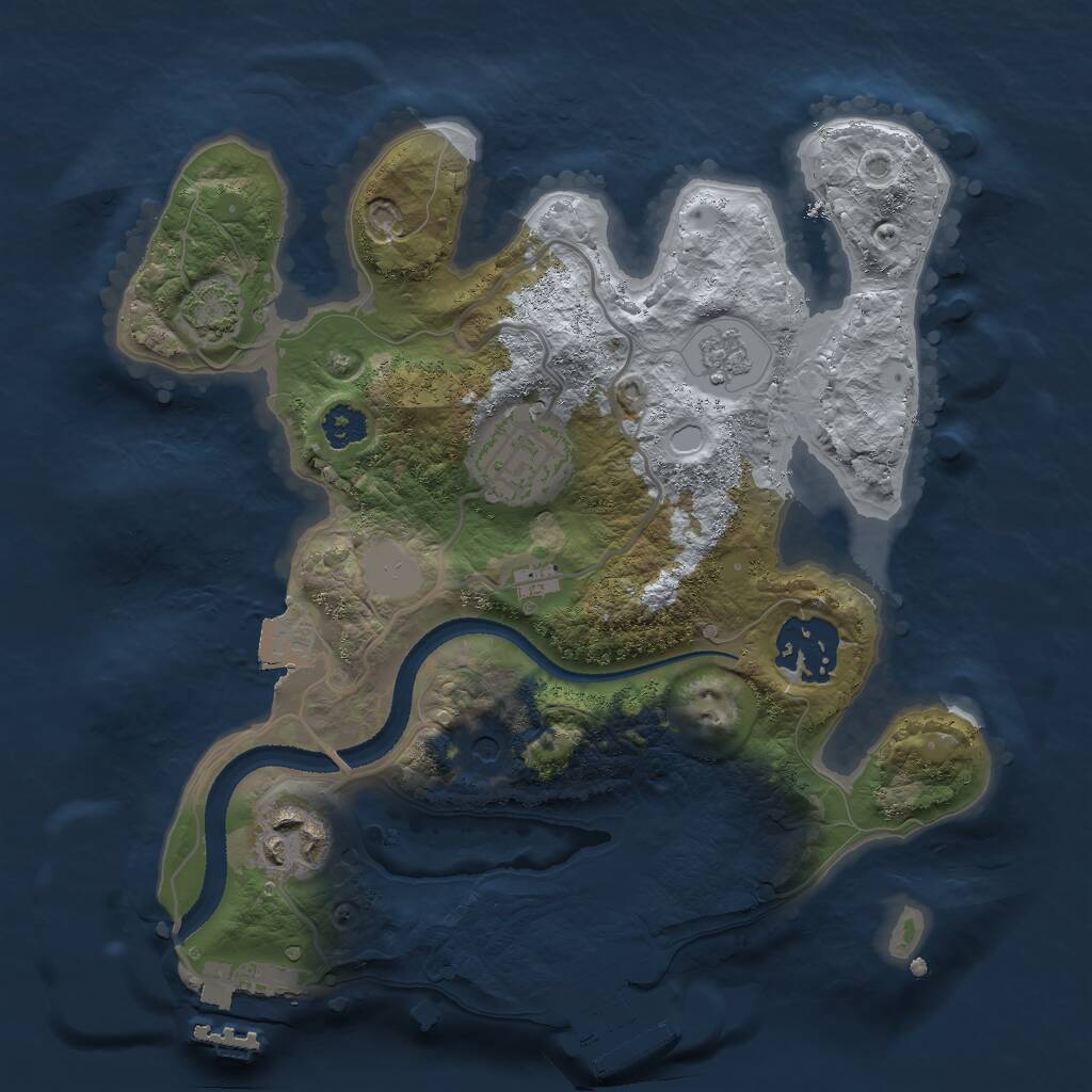 Rust Map: Procedural Map, Size: 2500, Seed: 713377606, 9 Monuments