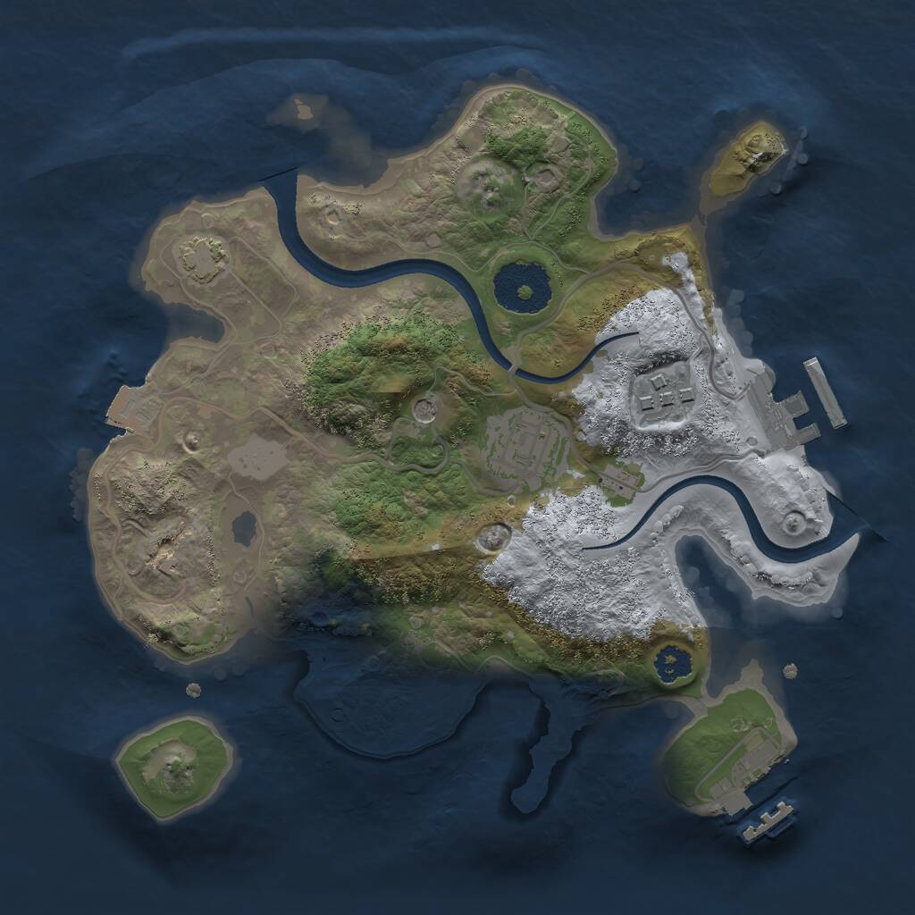 Rust Map: Procedural Map, Size: 2500, Seed: 1790167437, 7 Monuments