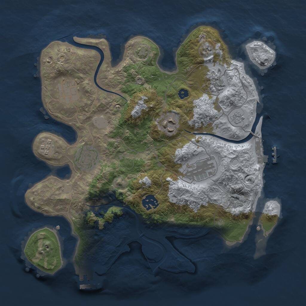 Rust Map: Procedural Map, Size: 3000, Seed: 1130057767, 12 Monuments