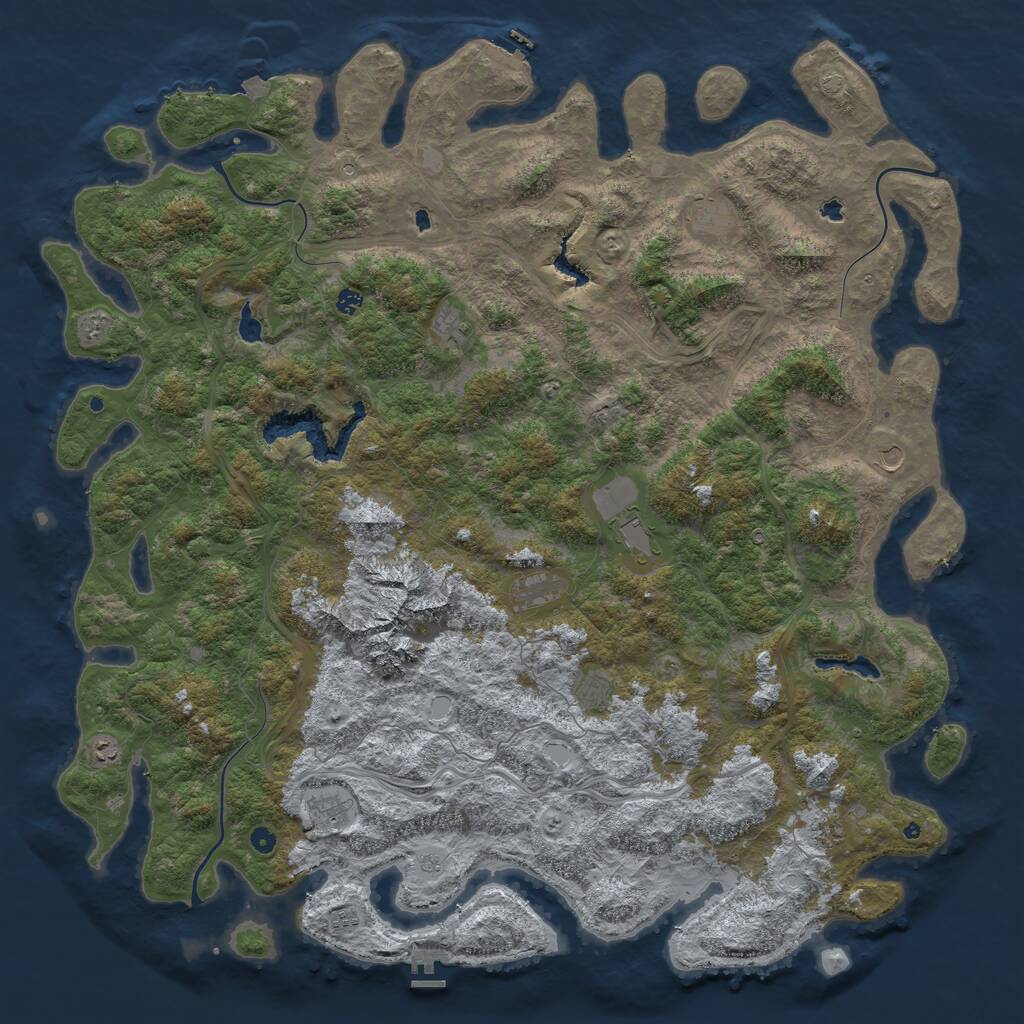Rust Map: Procedural Map, Size: 6000, Seed: 71184, 17 Monuments