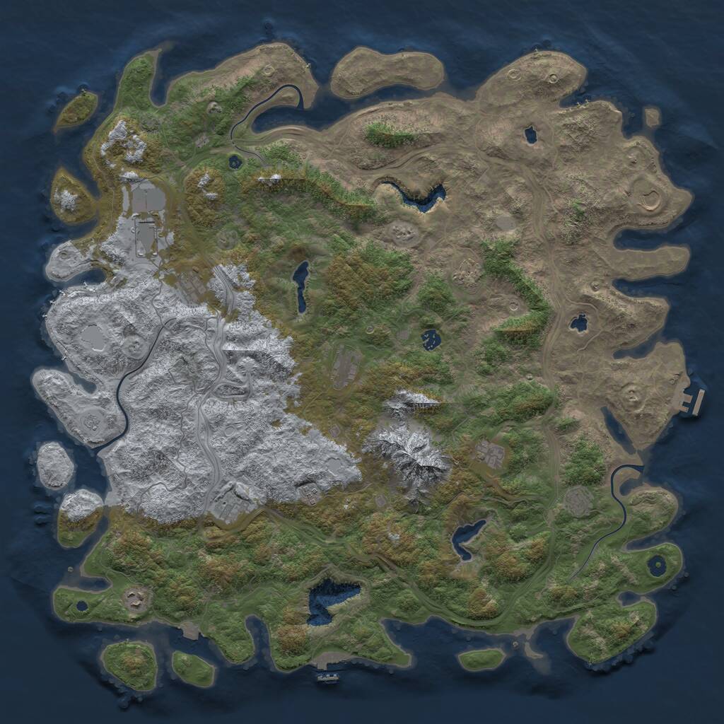 Rust Map: Procedural Map, Size: 5500, Seed: 456456420, 17 Monuments