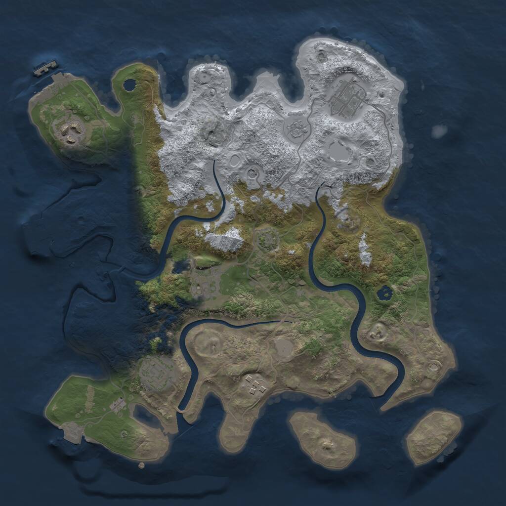 Rust Map: Procedural Map, Size: 3300, Seed: 7864577, 11 Monuments