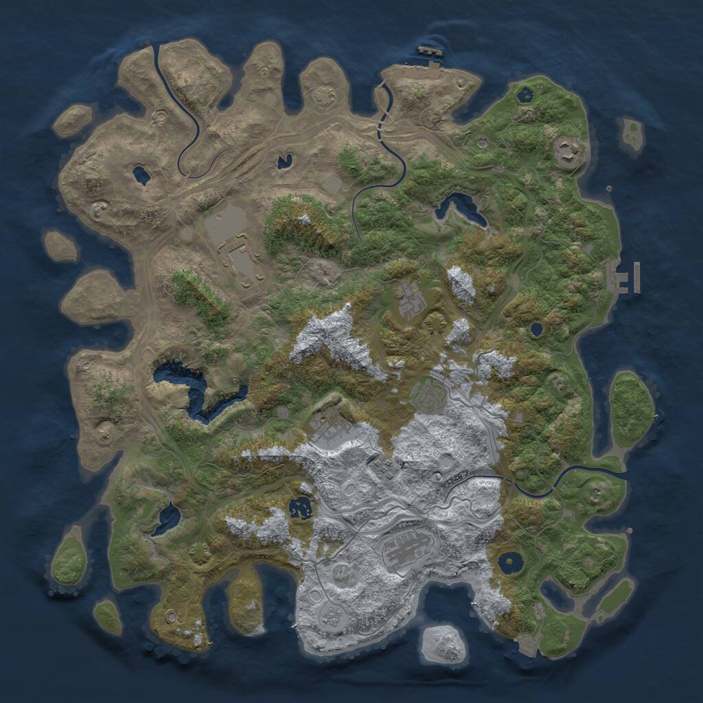 Rust Map: Procedural Map, Size: 4500, Seed: 428155, 14 Monuments