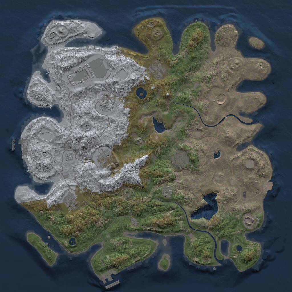 Rust Map: Procedural Map, Size: 4000, Seed: 1760658265, 15 Monuments