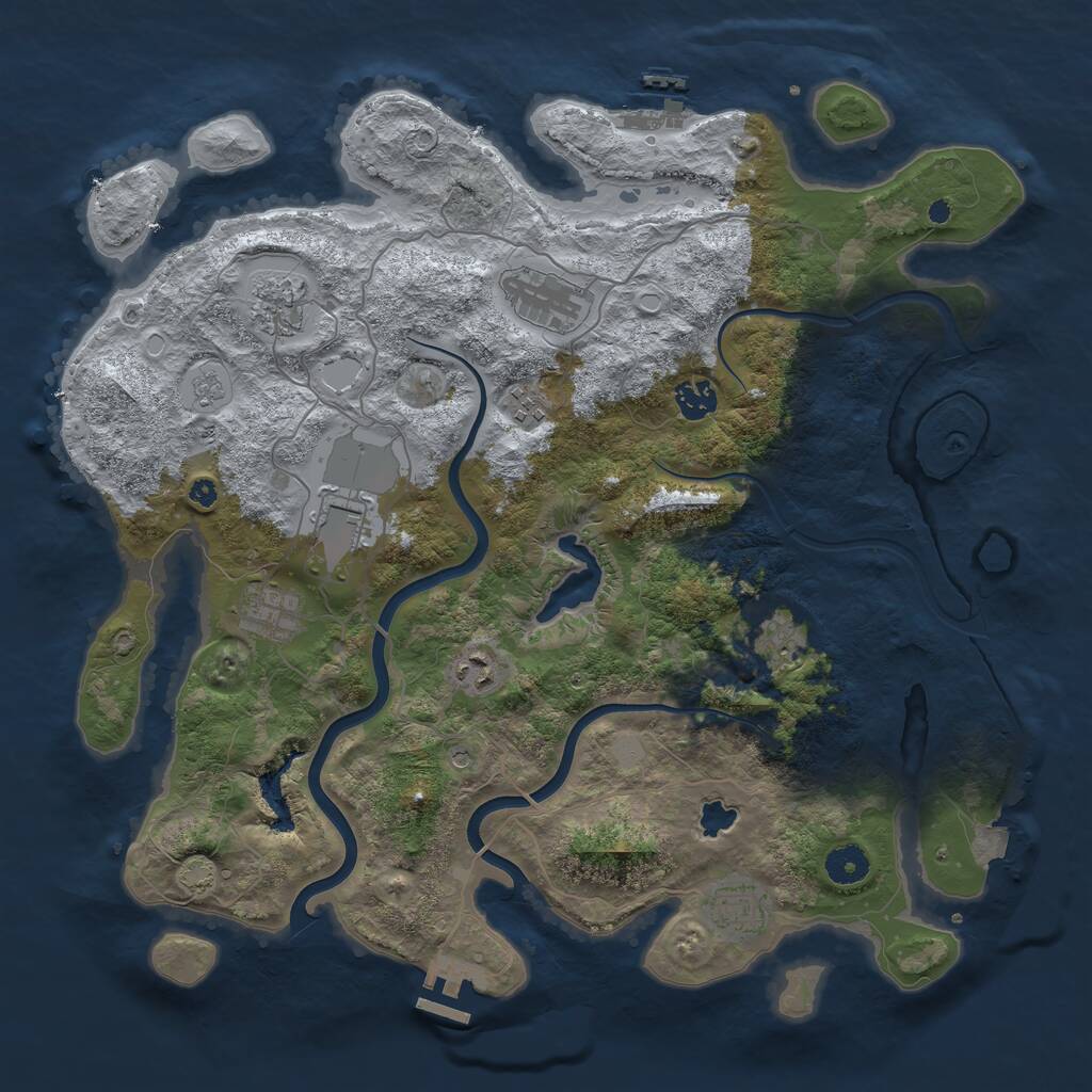 Rust Map: Procedural Map, Size: 4000, Seed: 1470432502, 15 Monuments