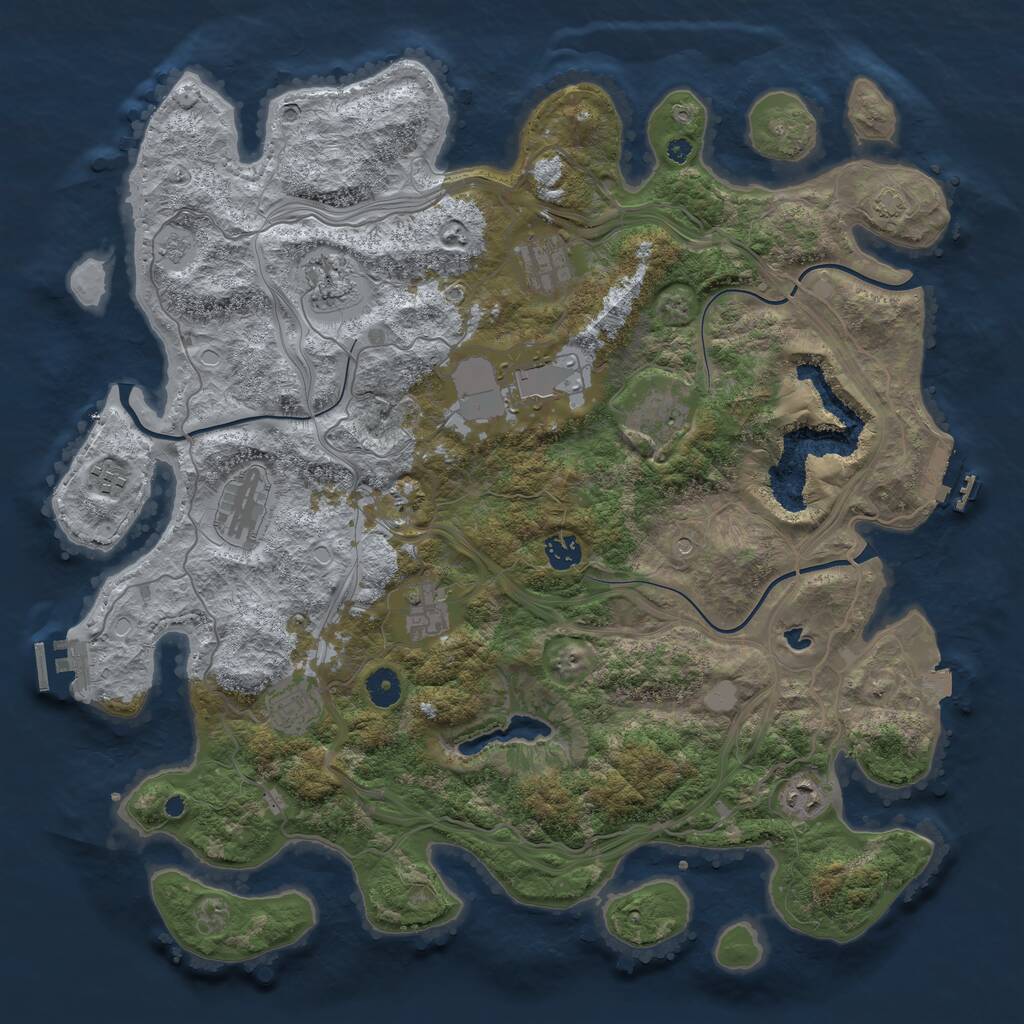 Rust Map: Procedural Map, Size: 4250, Seed: 1089872922, 16 Monuments