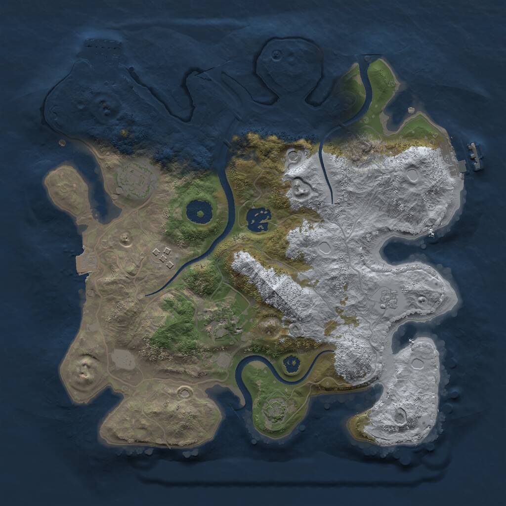 Rust Map: Procedural Map, Size: 3000, Seed: 148939573, 10 Monuments