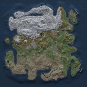 Thumbnail Rust Map: Procedural Map, Size: 3600, Seed: 2073828591, 15 Monuments