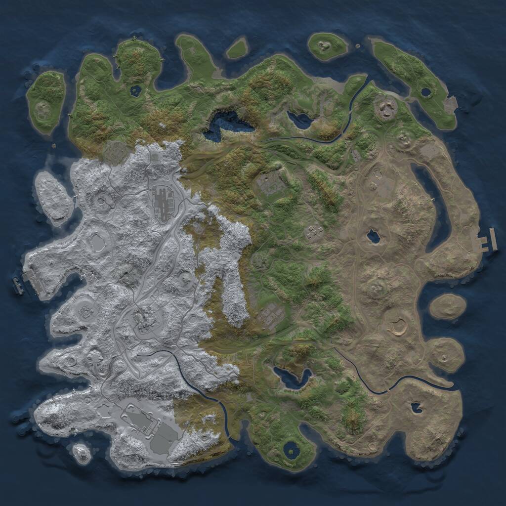 Rust Map: Procedural Map, Size: 4500, Seed: 722426761, 16 Monuments