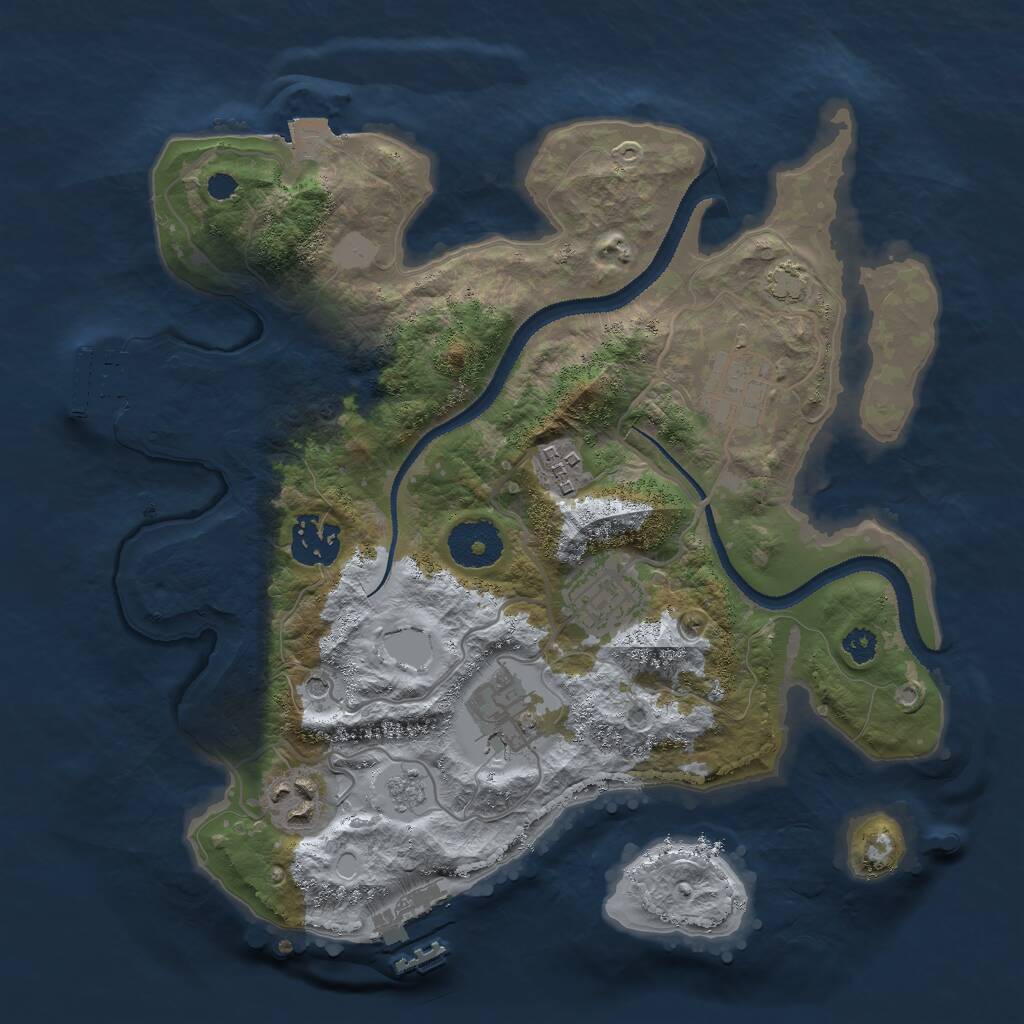 Rust Map: Procedural Map, Size: 3000, Seed: 1240361448, 12 Monuments