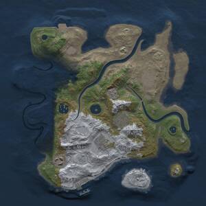 Thumbnail Rust Map: Procedural Map, Size: 3000, Seed: 1240361448, 12 Monuments