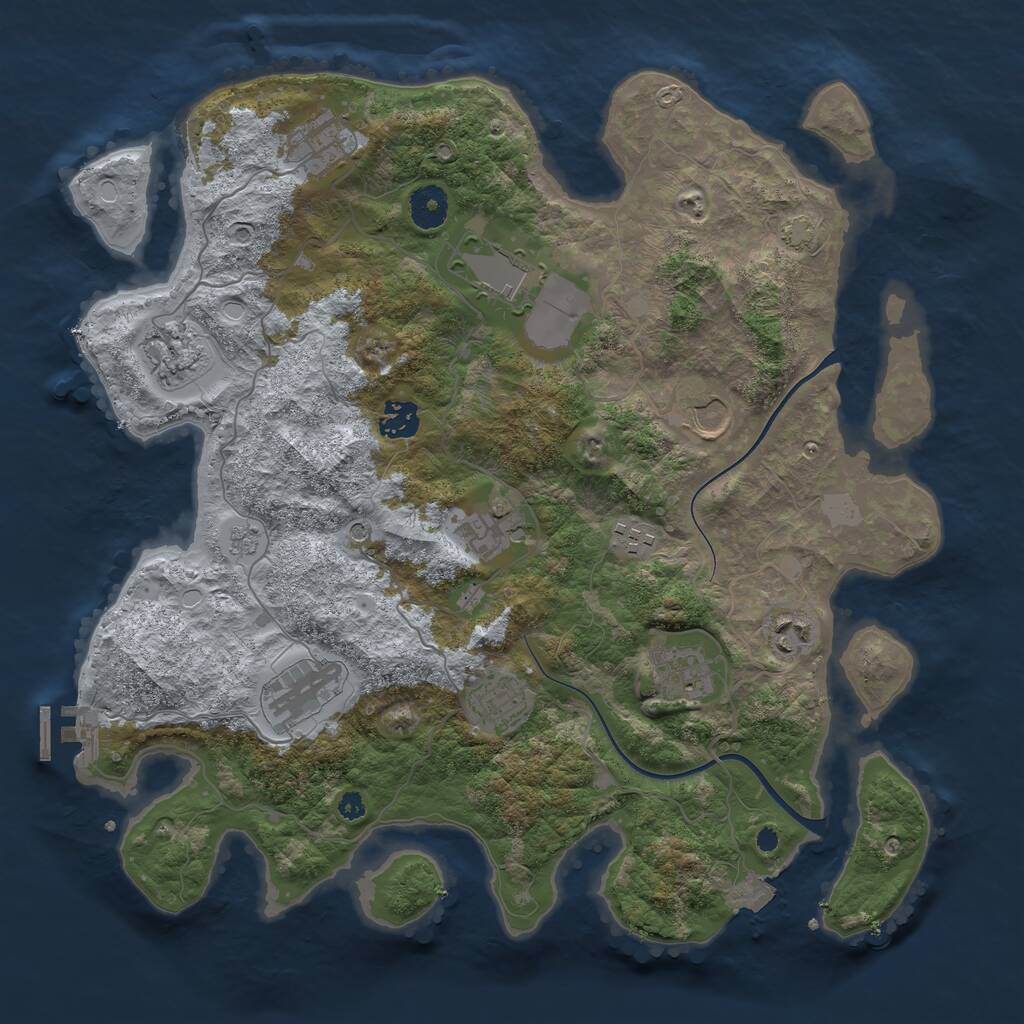 Rust Map: Procedural Map, Size: 3750, Seed: 1359858988, 16 Monuments