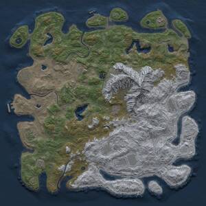 Thumbnail Rust Map: Procedural Map, Size: 5000, Seed: 387894010, 16 Monuments