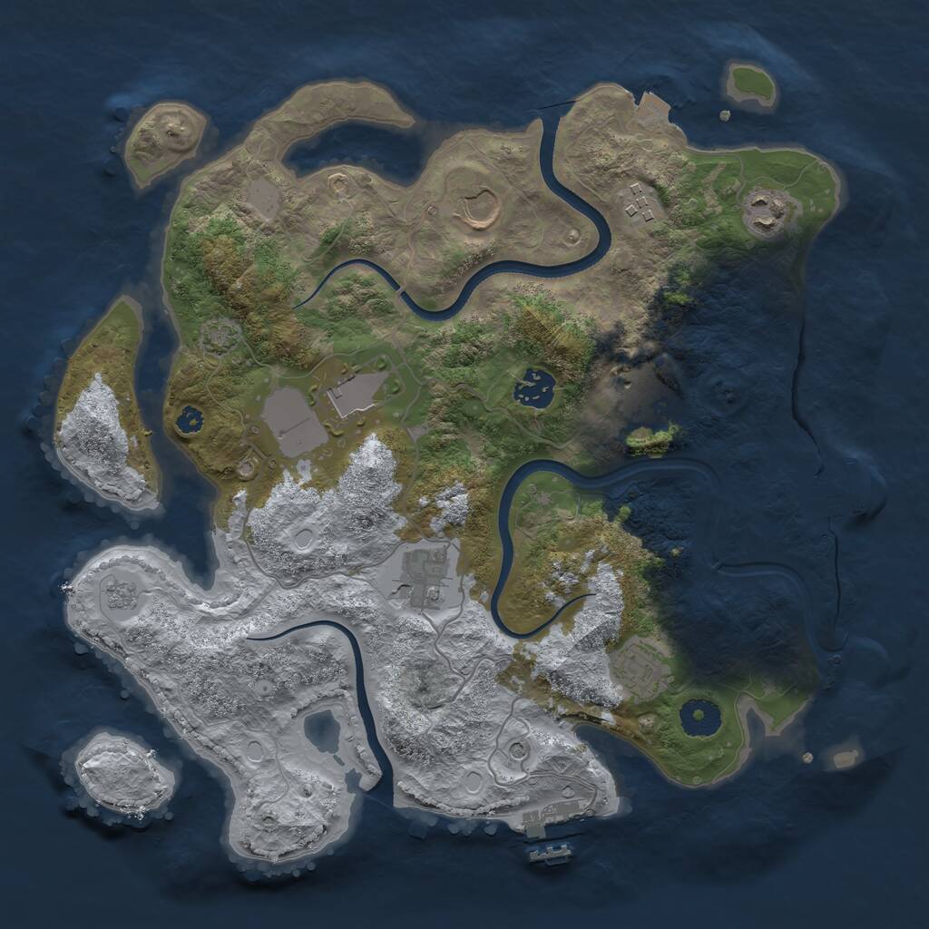 Rust Map: Procedural Map, Size: 3500, Seed: 379017117, 14 Monuments