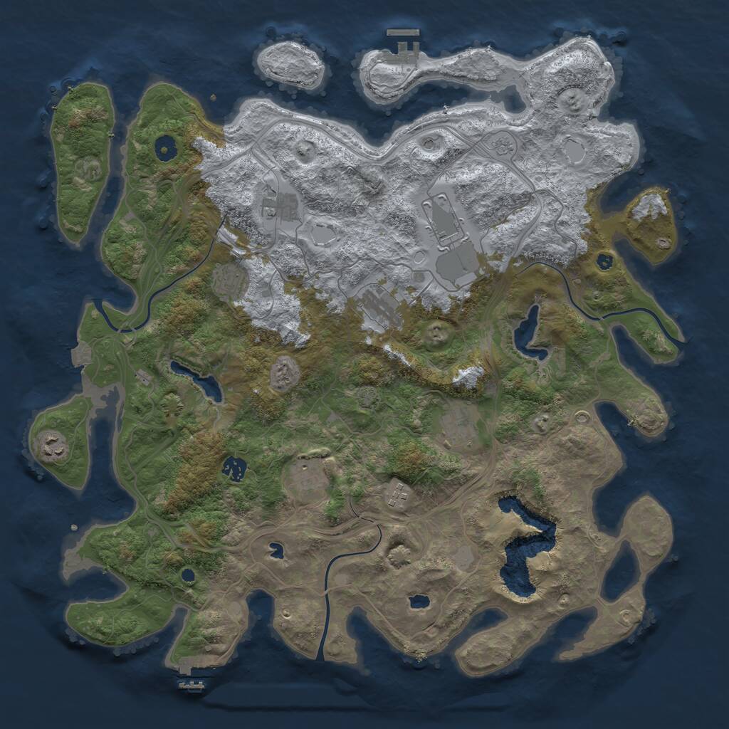 Rust Map: Procedural Map, Size: 4500, Seed: 816177189, 15 Monuments