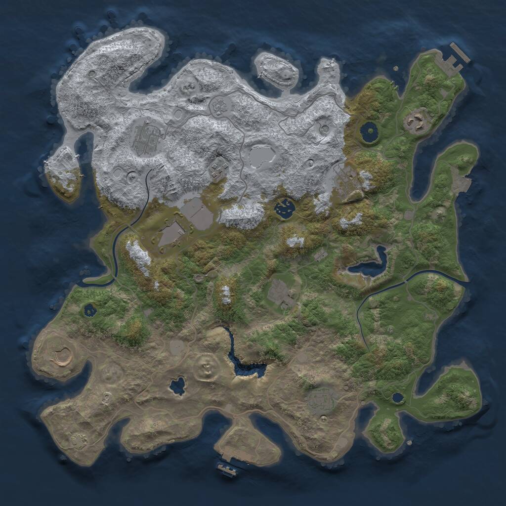 Rust Map: Procedural Map, Size: 4000, Seed: 1538447703, 15 Monuments