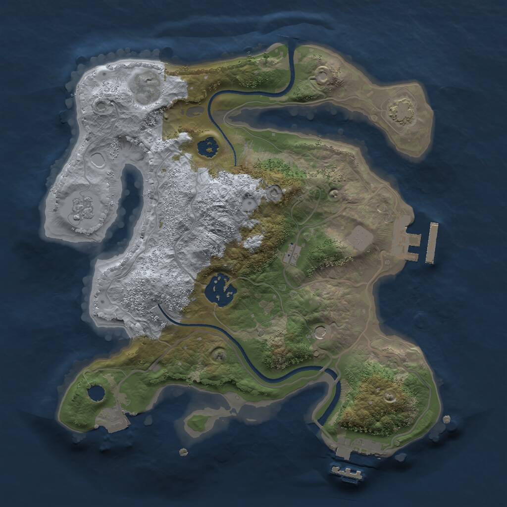Rust Map: Procedural Map, Size: 2501, Seed: 49992, 7 Monuments