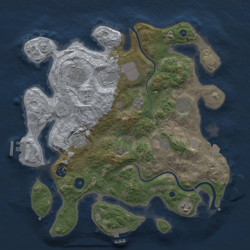 Rust Map: Procedural Map, Size: 3500, Seed: 121518, 14 Monuments