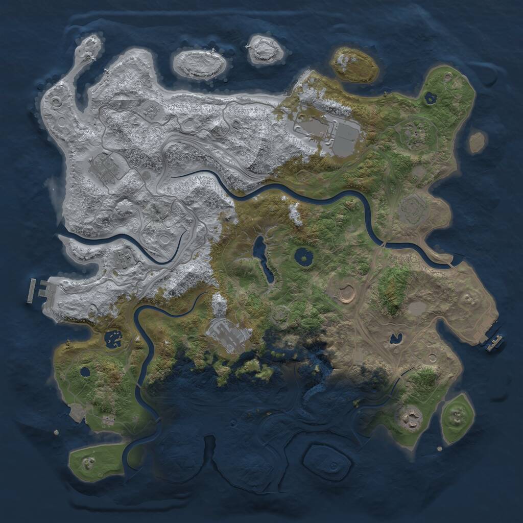 Rust Map: Procedural Map, Size: 4250, Seed: 1544303916, 15 Monuments