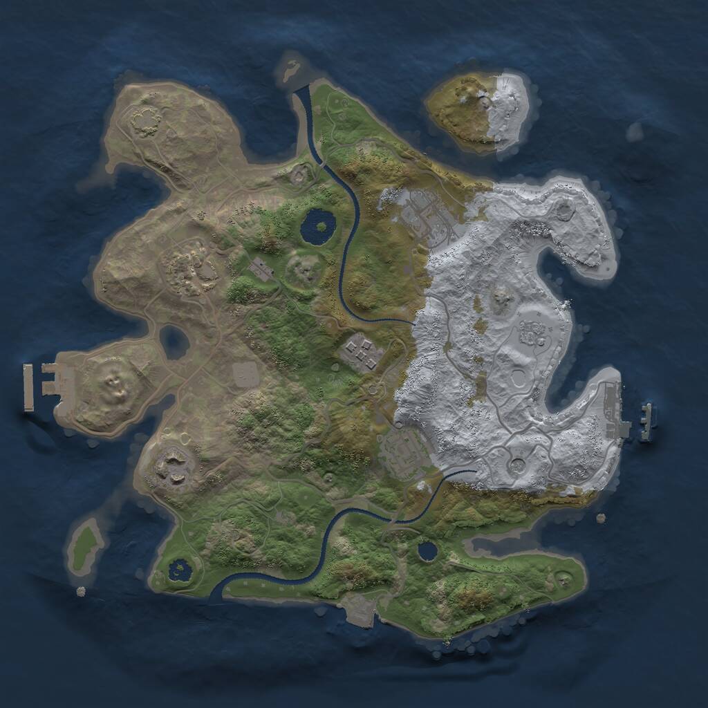 Rust Map: Procedural Map, Size: 3000, Seed: 2318465, 11 Monuments
