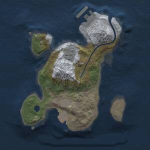 Thumbnail Rust Map: Procedural Map, Size: 1996, Seed: 1, 3 Monuments