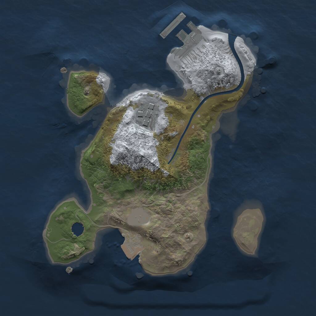 Rust Map: Procedural Map, Size: 1996, Seed: 1, 3 Monuments