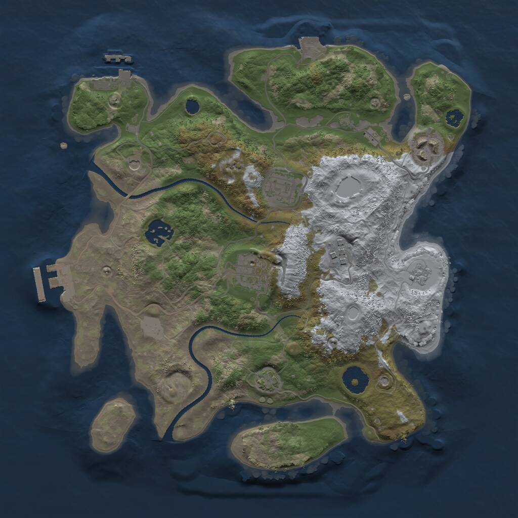 Rust Map: Procedural Map, Size: 3000, Seed: 183911297, 11 Monuments