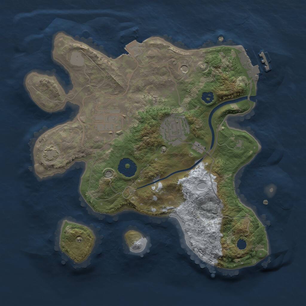 Rust Map: Procedural Map, Size: 2500, Seed: 303030, 6 Monuments