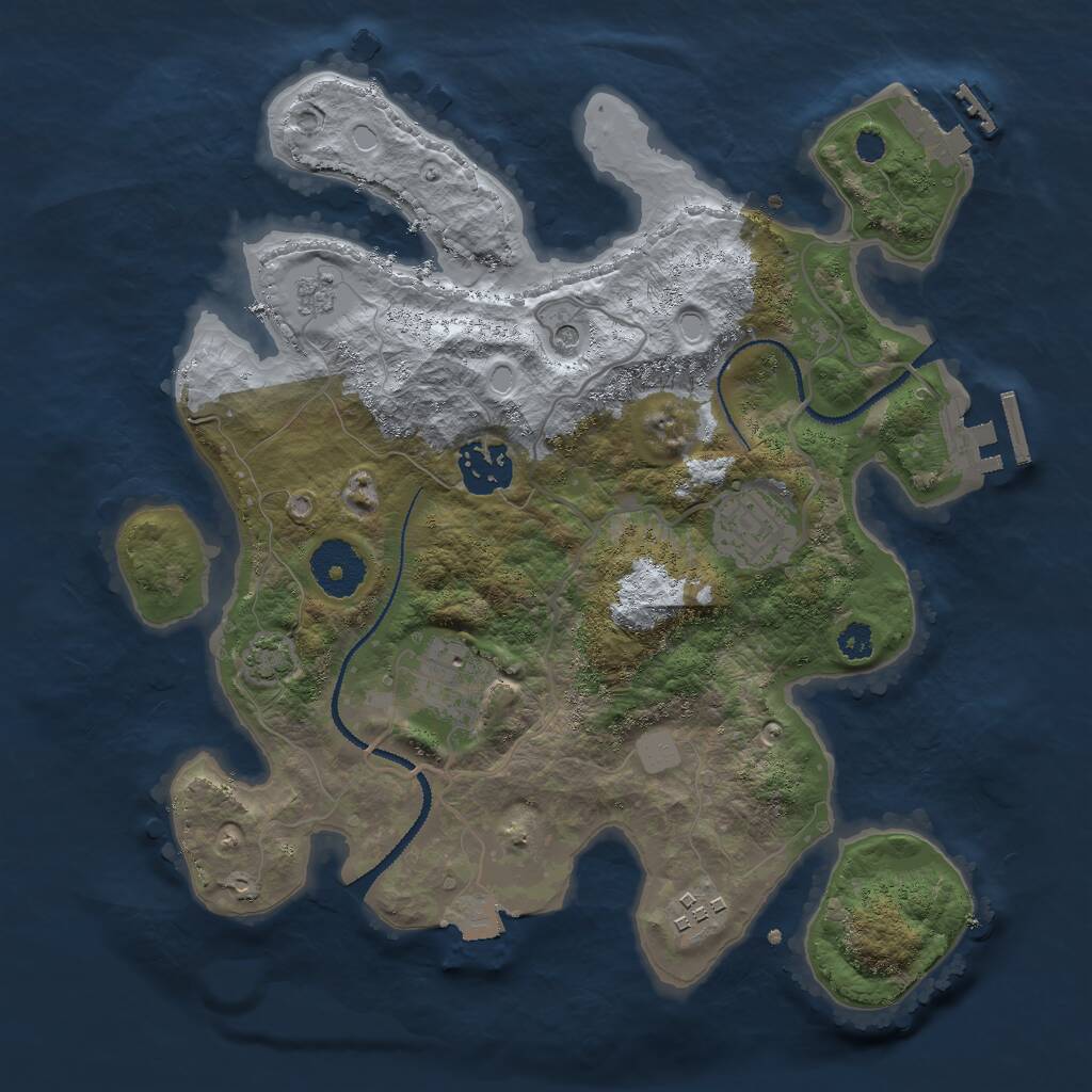 Rust Map: Procedural Map, Size: 3000, Seed: 624036703, 10 Monuments