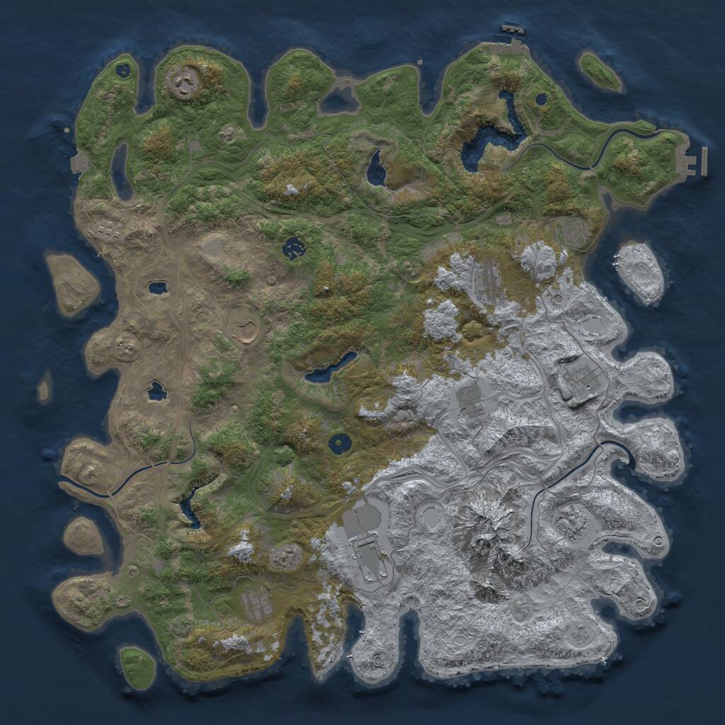 Rust Map: Procedural Map, Size: 5000, Seed: 261269816, 17 Monuments