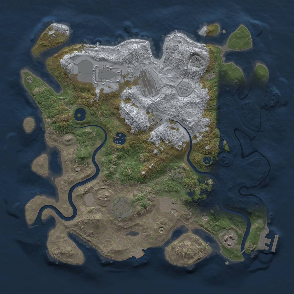Rust Map: Procedural Map, Size: 3500, Seed: 127500924, 13 Monuments