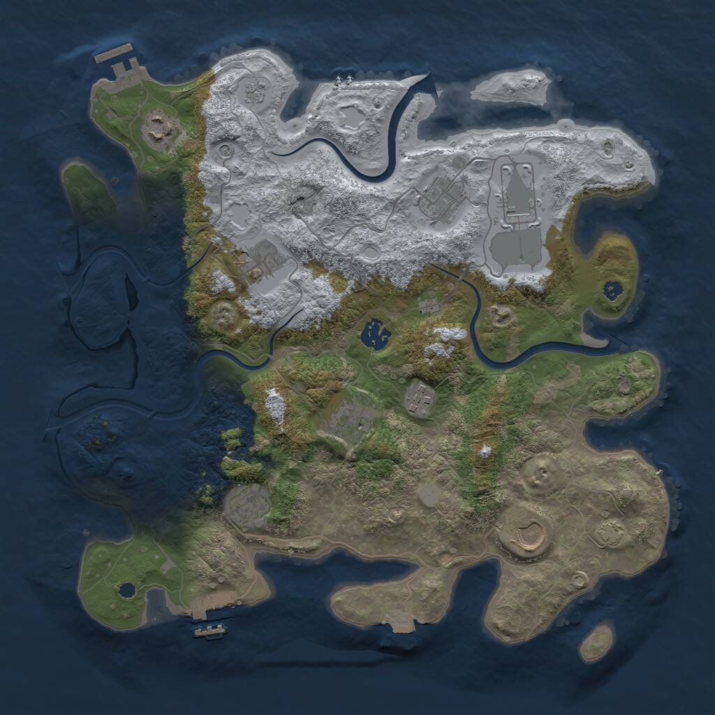 Rust Map: Procedural Map, Size: 3700, Seed: 1682868832, 15 Monuments