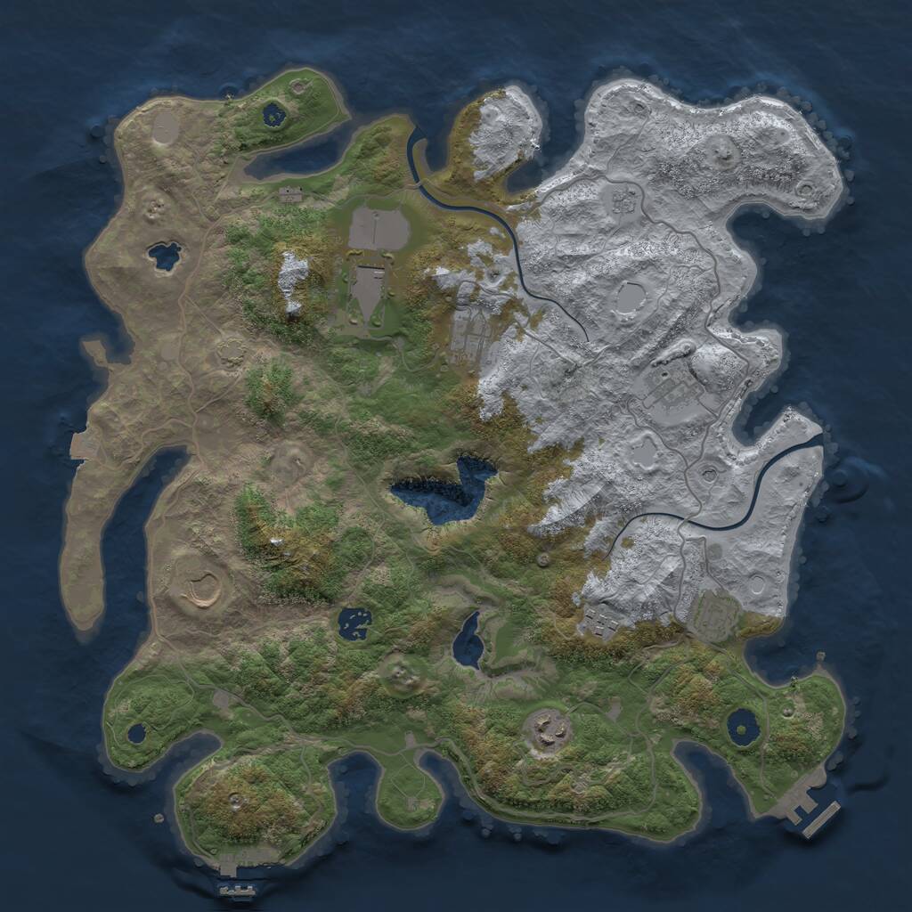 Rust Map: Procedural Map, Size: 4000, Seed: 6785878, 14 Monuments
