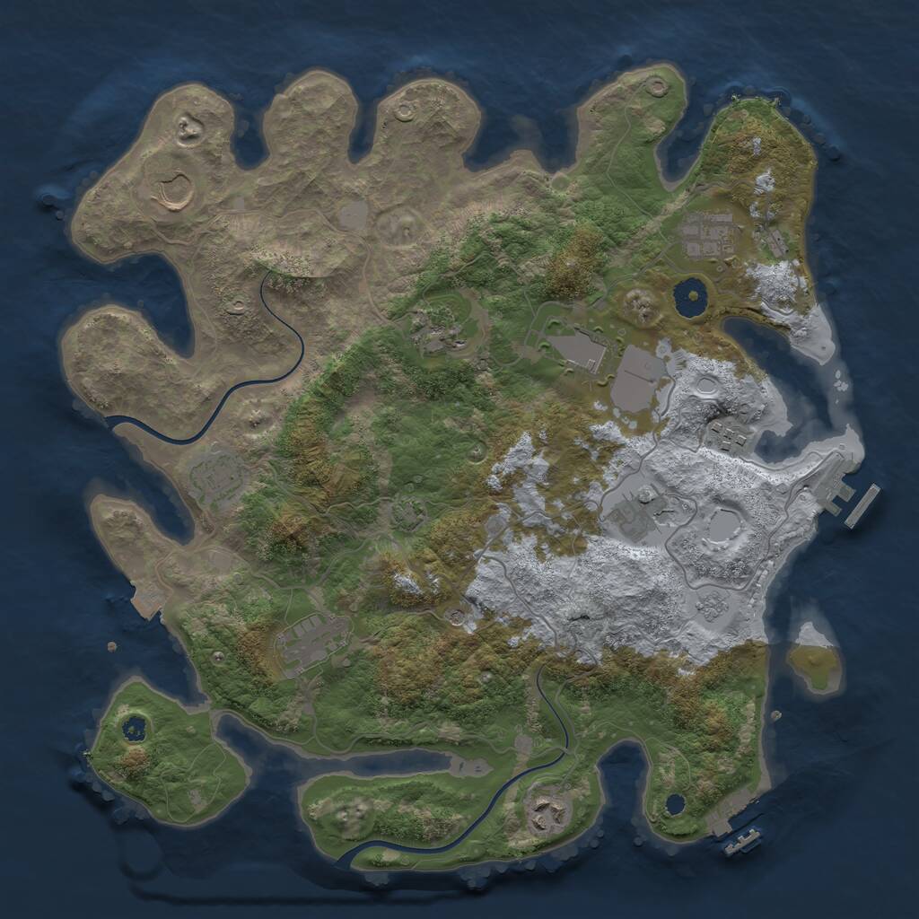 Rust Map: Procedural Map, Size: 3750, Seed: 377037056, 15 Monuments