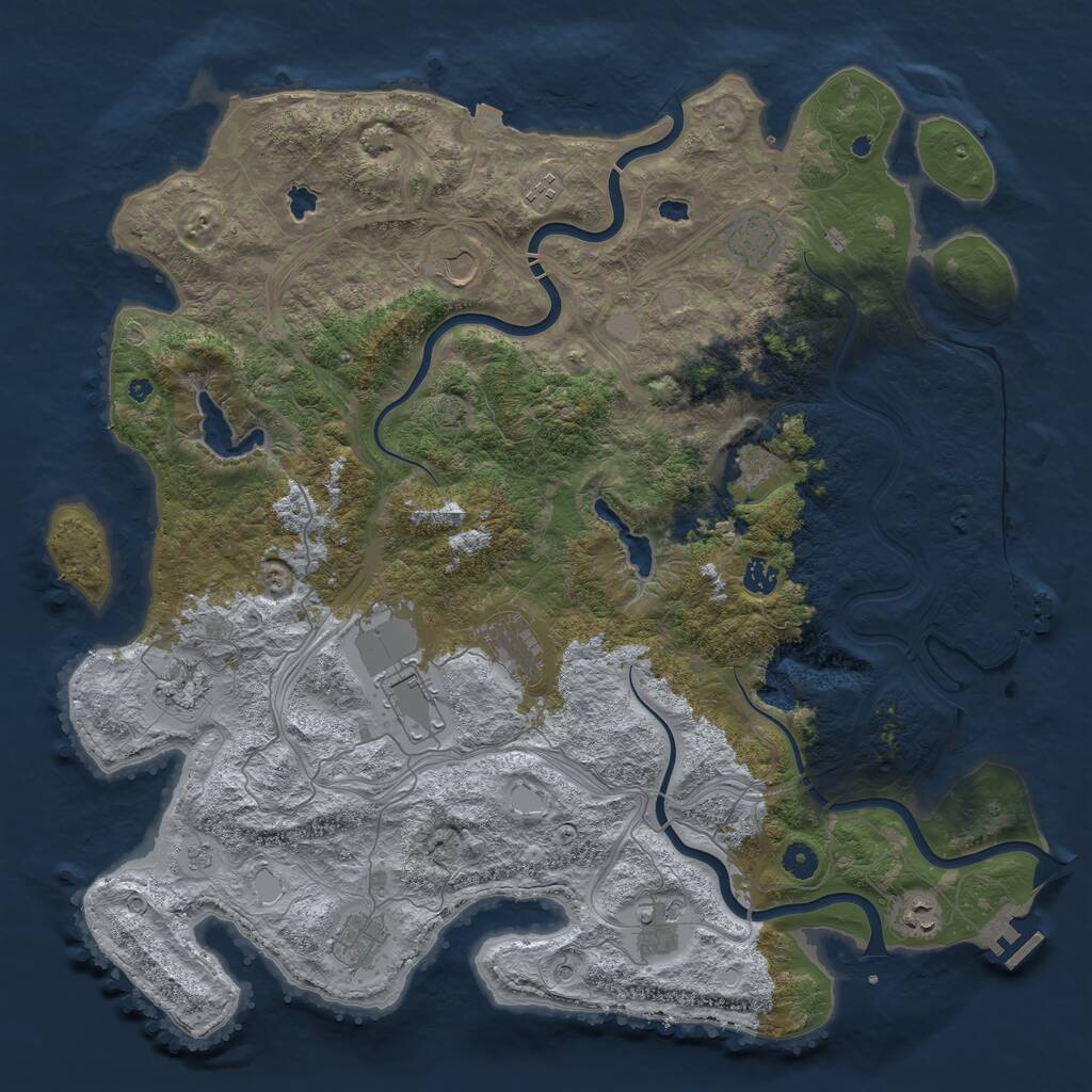 Rust Map: Procedural Map, Size: 4651, Seed: 2147483647, 17 Monuments