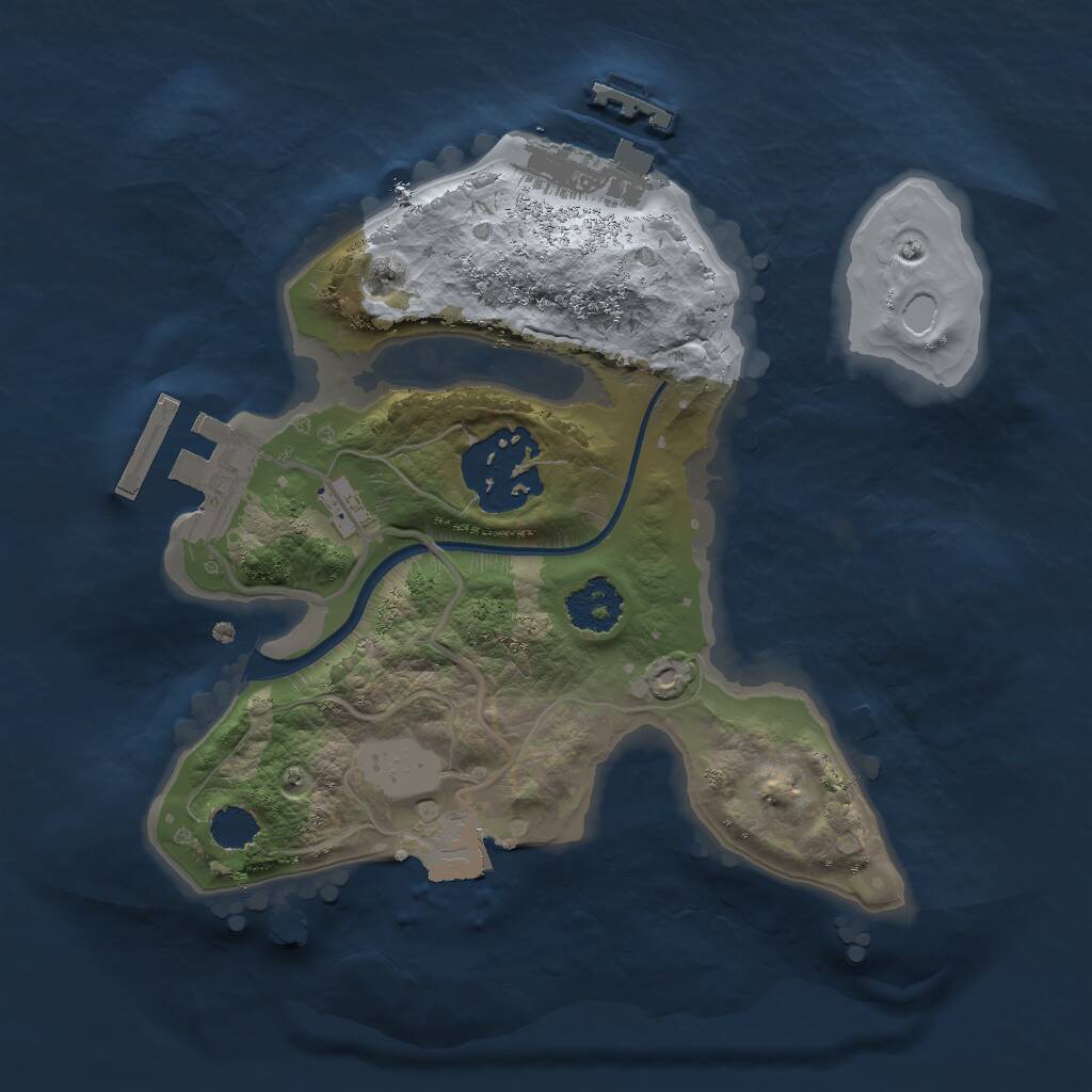Rust Map: Procedural Map, Size: 2000, Seed: 1885051660, 4 Monuments