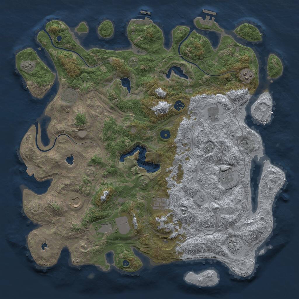Rust Map: Procedural Map, Size: 4500, Seed: 67893424, 16 Monuments