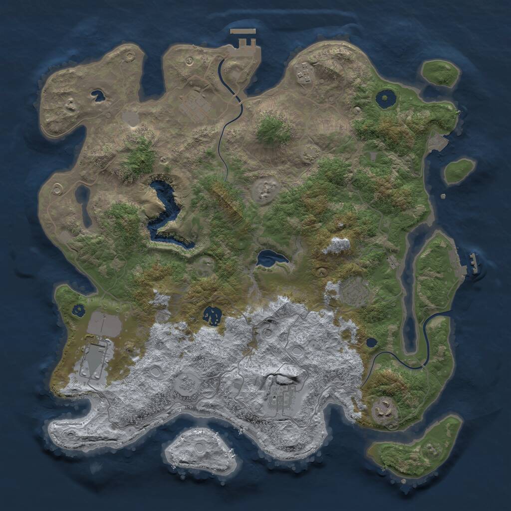 Rust Map: Procedural Map, Size: 4000, Seed: 556621953, 13 Monuments