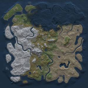 Thumbnail Rust Map: Procedural Map, Size: 5000, Seed: 1891567663, 16 Monuments