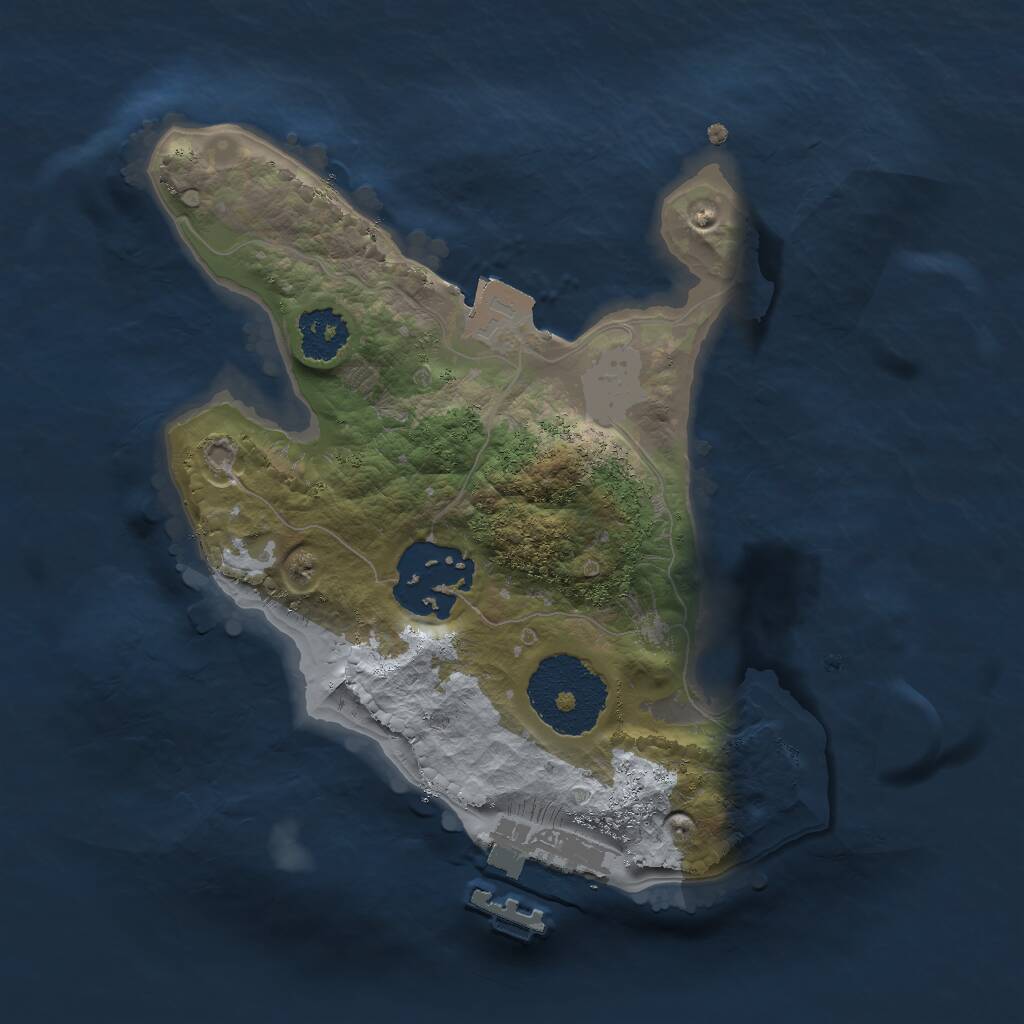 Rust Map: Procedural Map, Size: 2000, Seed: 1782831396, 3 Monuments