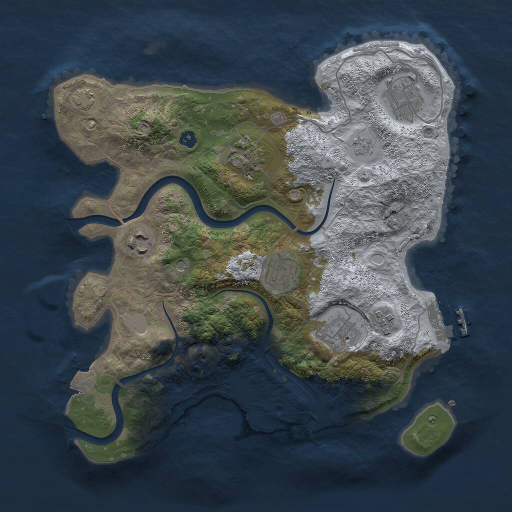 Rust Map: Procedural Map, Size: 3000, Seed: 258554973, 11 Monuments