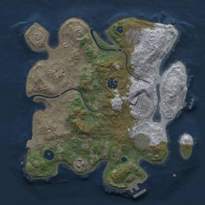 Thumbnail Rust Map: Procedural Map, Size: 3000, Seed: 1645511033, 10 Monuments